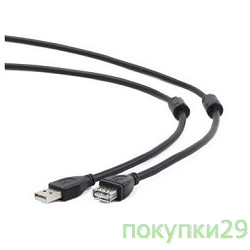 Кабель CCF2-USB2-AMAF-10 USB 2.0  Pro Кабель  Gembird/Cablexpert, AM/AF, 3м, экран, 2феррит.кольца, черный, пакет