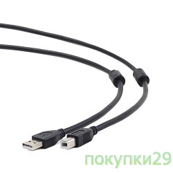 Кабель CCF2-USB2-AMBM-10 USB 2.0 Pro Кабель  Gembird/Cablexpert , AM/BM, 3м, экран, 2феррит.кольца, черный, пакет