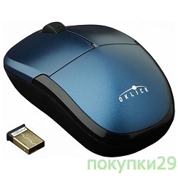 Манипулятор "мышь" Мышь Oklick 575SW+ синий Беспроводная (600/1000/1600dpi) USB (3кнопки)