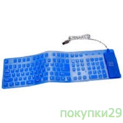 Клавиатуры, Манипуляторы Клавиатура AgeStar AS-HSK810FA (BLUE) combo USB+ PS/2, гибкая, синяя, 109 клавиш