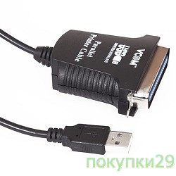 Кабель VCOM VUS7052 Кабель-адаптер USB A (вилка) ->LPT (прямое подключение к LPT порту принтера) 1.8m
