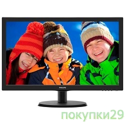 Монитор LCD Philips 21.5"223V5LHSB/00(01) Black (LED, LCD, Wide, 1920x1080, 5 ms, 170°/160°, 250 cd/m, 10M:1, +HDMI)