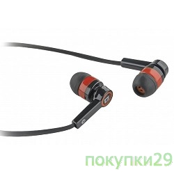 Наушники DEFENDER Pulse 420 черный + красный, вставки