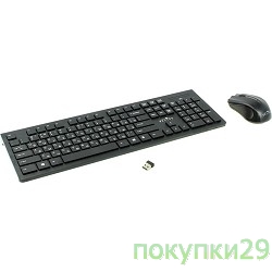 Клавиатура Oklick 250M Black Клавиатура + мышь USB беспроводная slim