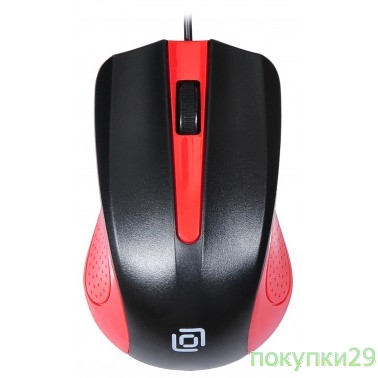 Мышь Oklick 225M черный/красный Мышь оптическая (1200dpi) USB (3but)