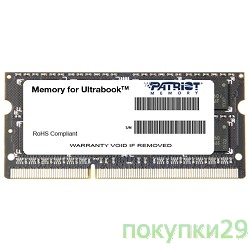 Модуль памяти Patriot DDR3 8GB (PC3-12800) 1600MHz SO-DIMM PSD38G1600L2S