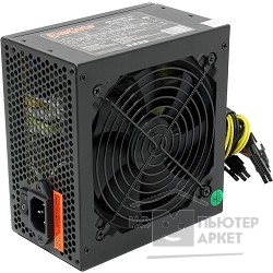 Блок питания Exegate EX221638RUS Блок питания 500W ATX-500NPXE(+PFC), black, 12cm fan, 24+4pin, 6pin PCI-E, 3*SATA