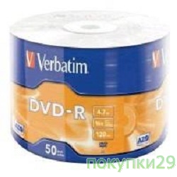 Диск Verbatim  Диски DVD-R  4.7Gb, 16-x Data Life (50 шт) (43791)