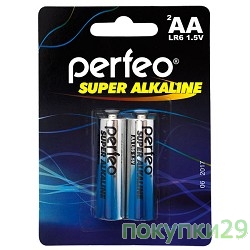Батарейка Perfeo LR6/2BL Super Alkaline (2 шт. в уп-ке)