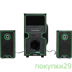 Колонки Dialog Progressive AP-222B BLACK - акустические колонки 2.1, 30W+2*10W RMS, Bluetooth, USB+SD reader