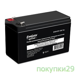 Аккумуляторы для ИБП EXEGATE ES252436RUS Аккумуляторная батарея  Exegate Special EXS1270, 12В 7Ач, клеммы F2