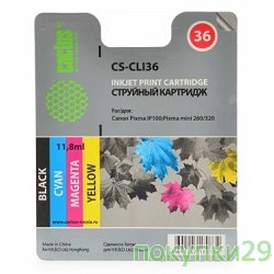 Расходные материалы Cactus CLI-36 Картридж струйный CS-CLI36 многоцветный для Canon Pixma 260 (11.8мл)