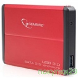 Контейнер для HDD Gembird EE2-U3S-2-R Внешний корпус 2.5"Gembird EE2-U3S-2 ,красный, USB 3.0, SATA