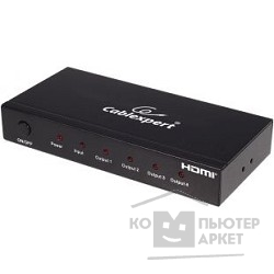Разветвитель Gembird DSP-4PH4-02 Разветвитель HDMI Cablexpert, HD19F/4x19F, 1 компьютер =>4монитора, Full-HD, 3D, 1.4v