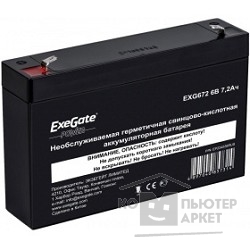 Батарея Exegate EP234536RUS Аккумуляторная батарея  Exegate EXG672, 6В 7.2Ач, клеммы F1