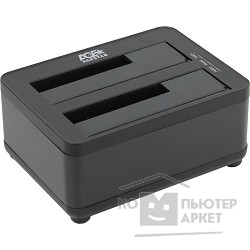 Контейнер для HDD AgeStar Док-станция для HDD AgeStar 3UBT8 SATA III пластик/алюминий черный 2.5"/3.5"