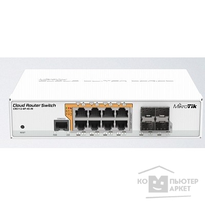 Сетевое оборудование MikroTik CRS112-8P-4S-IN маршрутизатор 8х10/100/1000 Ethernet, 4 x SFP ports