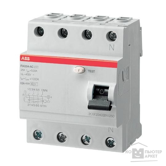 Аксессуары для выключателей нагрузки ABB 2CSF204004R1630 Выкл.диф.тока 4мод. FH204 AC-63/0,03