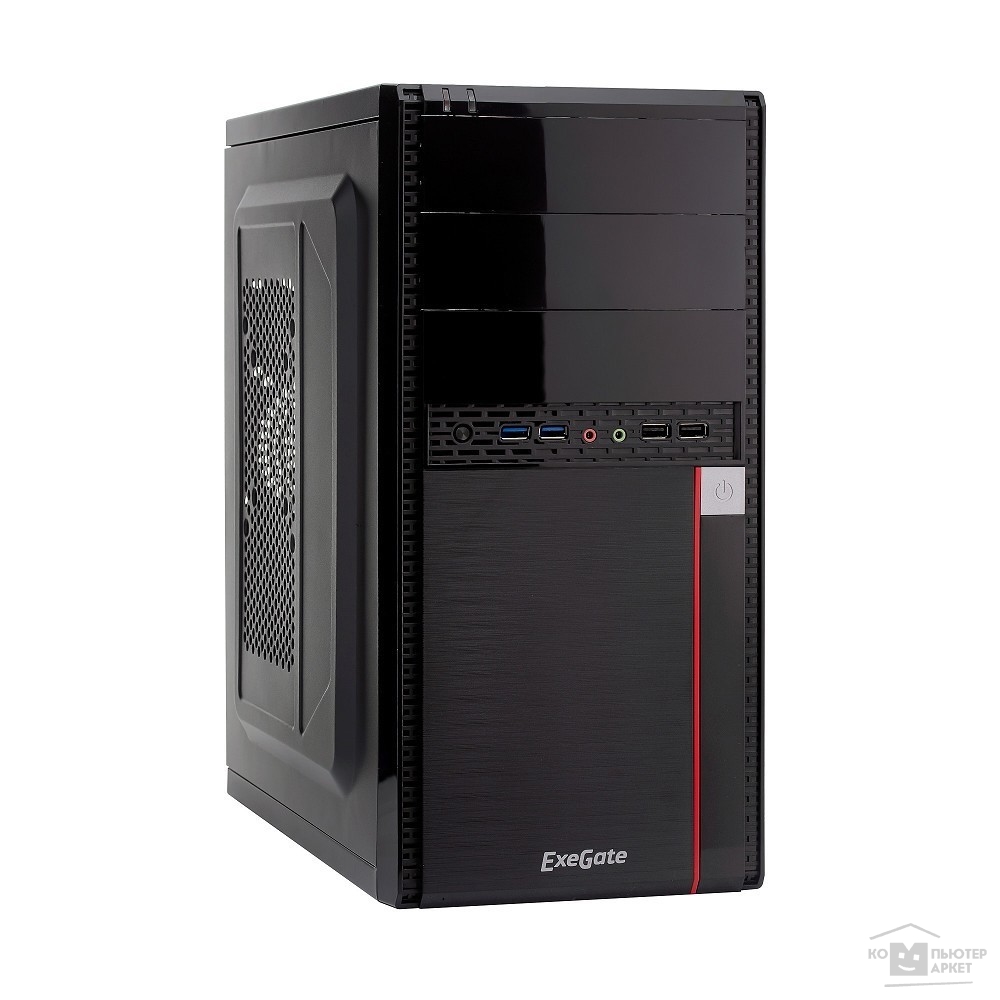 Корпуса Exegate EX277437RUS Корпус Minitower MA-371X Black, mATX<UN500, 120mm>2*USB+2*USB3.0, Audio