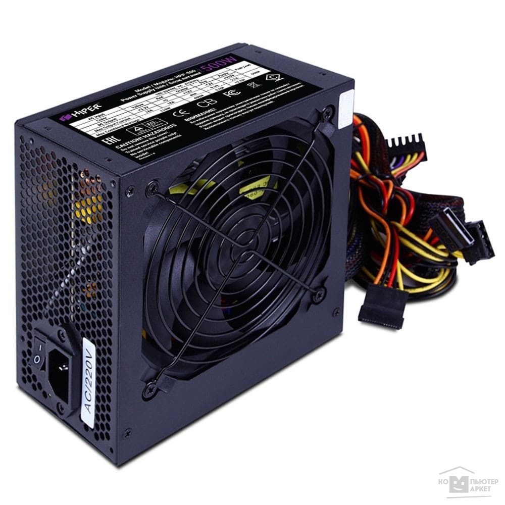 блок питания HIPER Блок питания HPP-500 (ATX 2.31, 500W, Active PFC, 120mm fan, черный) BOX