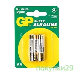 Батарейка Эл. пит. GP 15A(LR6)-UE2/U2 AA (2 шт. в уп-ке) (цена указана за 1 упаковку)