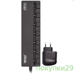 Контроллер HUB GR-388UAB Ginzzu USB 3.0/2.0 7 port + adapter