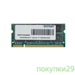 Модуль памяти Patriot DDR2-800 (PC2-6400) 2GB SO-DIMM PSD22G8002S