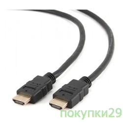 Кабель Кабель HDMI Gembird/Cablexpert, 0.5м, v1.4, 19M/19M, черный, позол.разъемы, экран(CC-HDMI4-0.5M)