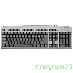 Клавиатура Keyboard Defender Element HB-520 USB G(Серый) (45523)