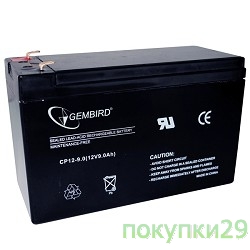 Аккумуляторы для ИБП Гемберд Аккумулятор для Источников Бесперебойного Питания"Gembird"BAT-12V9AH