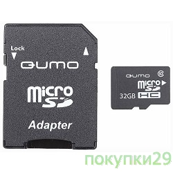 Карта памяти  Micro SecureDigital 32Gb  QUMO (QM32GMICSDHC10U1) CL10 UHS-I