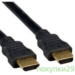 Кабель Кабель HDMI Gembird/Cablexpert , 1м, v1.4, 19M/19M, плоский кабель, черный, позол.разъемы, экран (CC-HDMI4F-1M)
