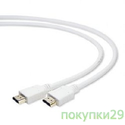Кабель Кабель HDMI Gembird/Cablexpert , 1.8м, v1.4, 19M/19M, белый, позол.разъемы, экран, пакет(CC-HDMI4-W-6)