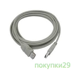 Кабель USB 2.0 кабель удлинительный 1.8м AM/AF  Gembird/Cablexpert,черный, пакет (CC-USB2-AMAF-6B)