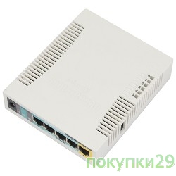 Сетевое оборудование MikroTik RB951Ui-2HnD RouterBOARD 951Ui-2HnD with 600Mhz CPU, 128MB RAM, 5xLAN, built-in 2.4Ghz 802b/g/n 2x2 two chain wireless with integrated antennas, plastic case, PSU