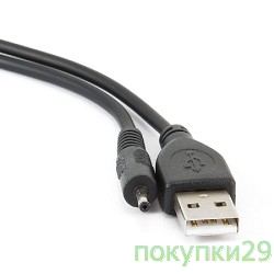 Кабель USB 2.0 Pro Gembird/Cablexpert , AM/DC 2,5мм 5V 2A (для планшетов Android), 0.7м, экран, черный [CC-USB-AMP25-0.7M]