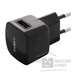 Аксессуар к ноутбуку Сетевое зарядное устройство USB PowerUno, макс. ток 1А, с кабелем microUSB, мод. TTC-1051, черное, teXet